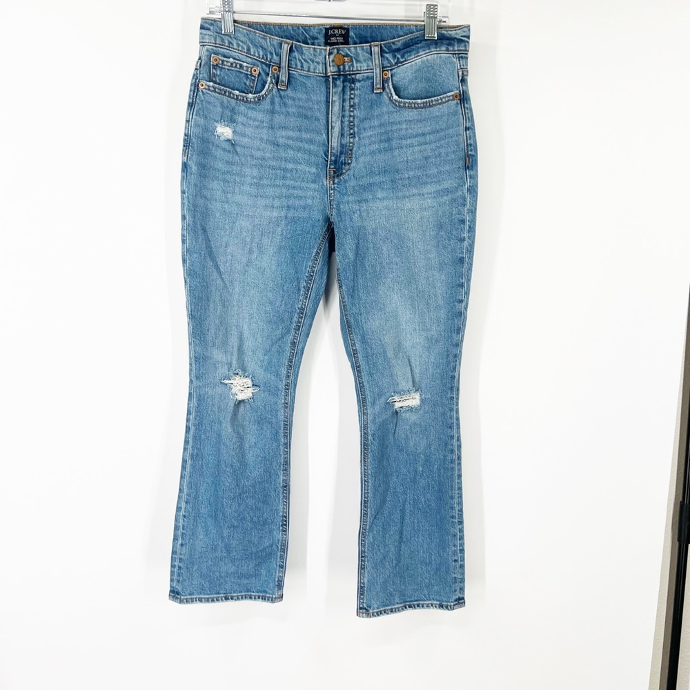 J. Crew Factory Mid-Rise Flare Crop Jeans All-Day Stretch